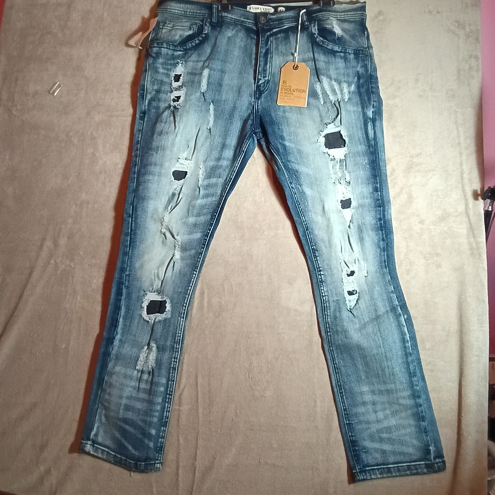 Evolution Ripped Slim Jeans Size 42/31 New